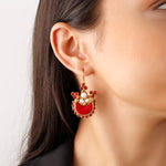 Load image into Gallery viewer, Helas Earring Red & White